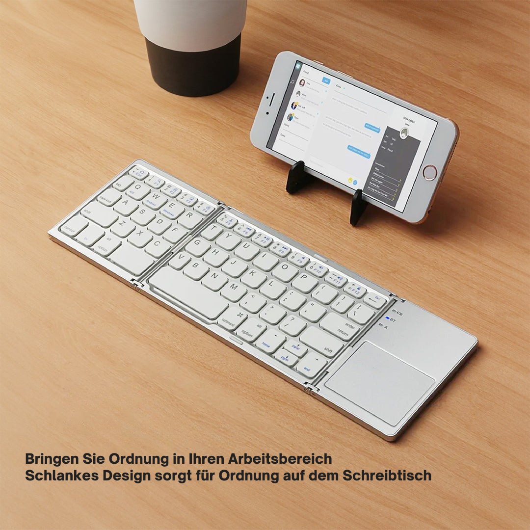 Skanto | Sammenleggbart Bluetooth-tastatur | Innebygd Berøringsplate | Svart