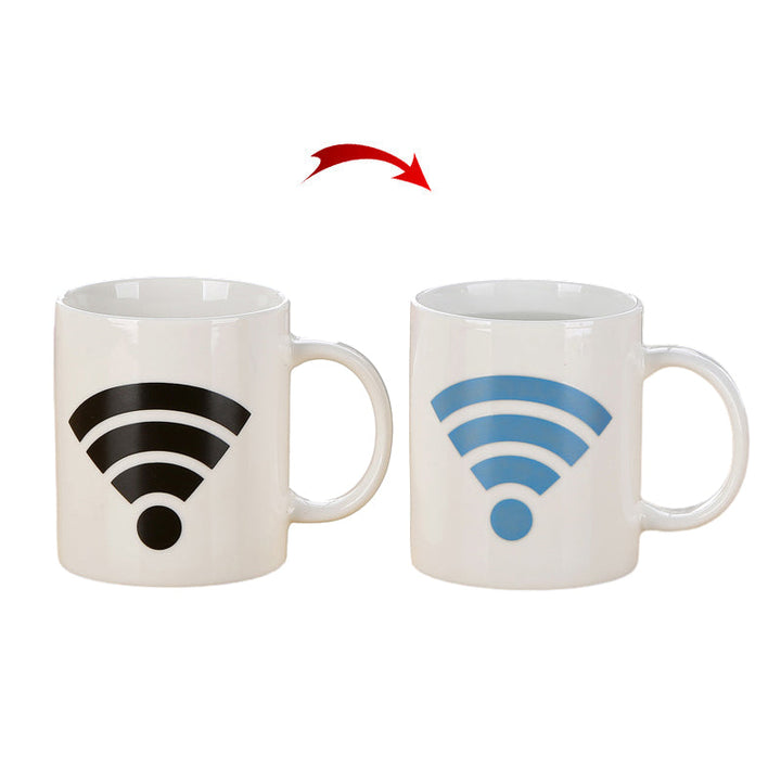 Wi-Fi Signal Magic Varmefølsom Fargeendring Keramikk Kaffe Krus | Skanto