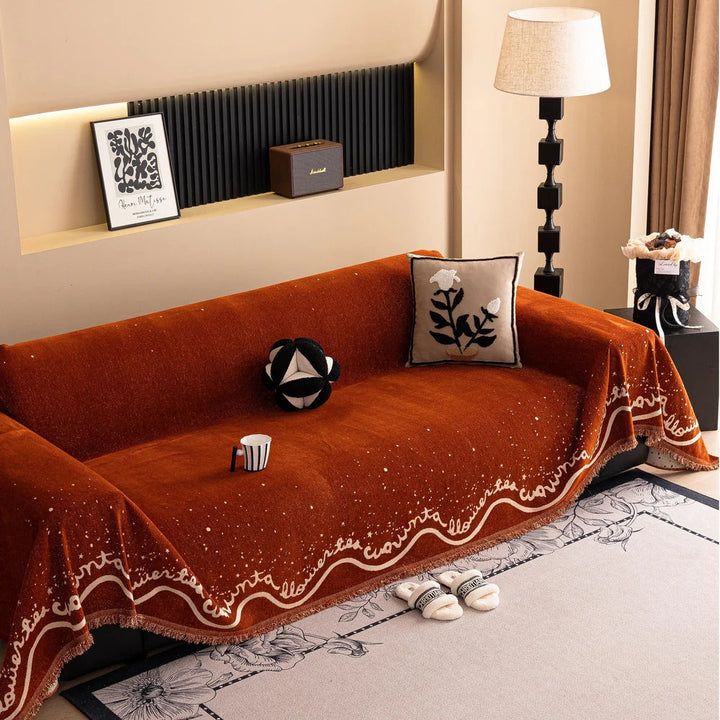 Skanto | Kursive Glitrende Chenille Sofatrekk
