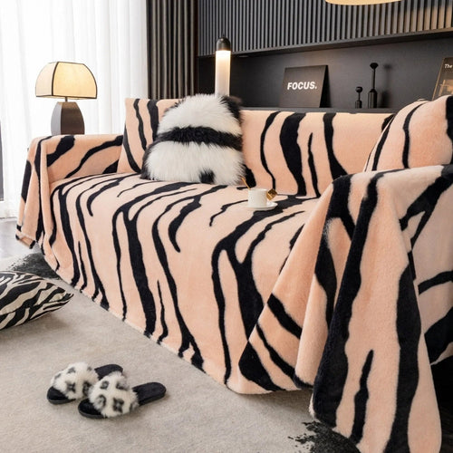 Skanto | Wild Stripes Zebra Fleece Sofa Cover
