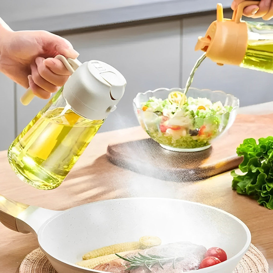 Skanto | 2-i-1 Olivenoljedispenser & Sprayer – Perfekt for Matlaging, Salater og BBQ