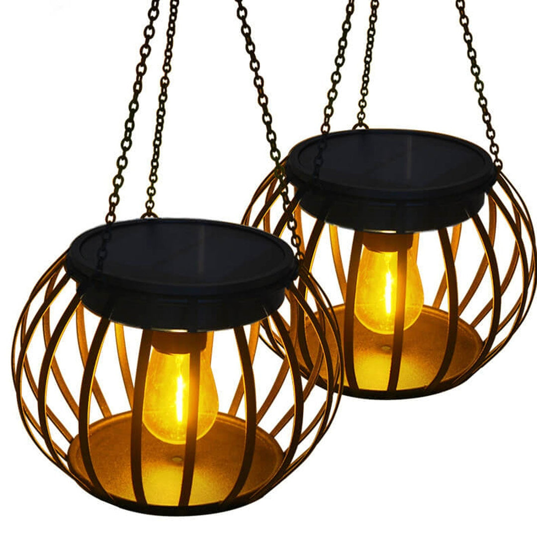 Solcelle Gresskar Lantern Design LED Utendørs Henge Dekorativt Lys | Skanto