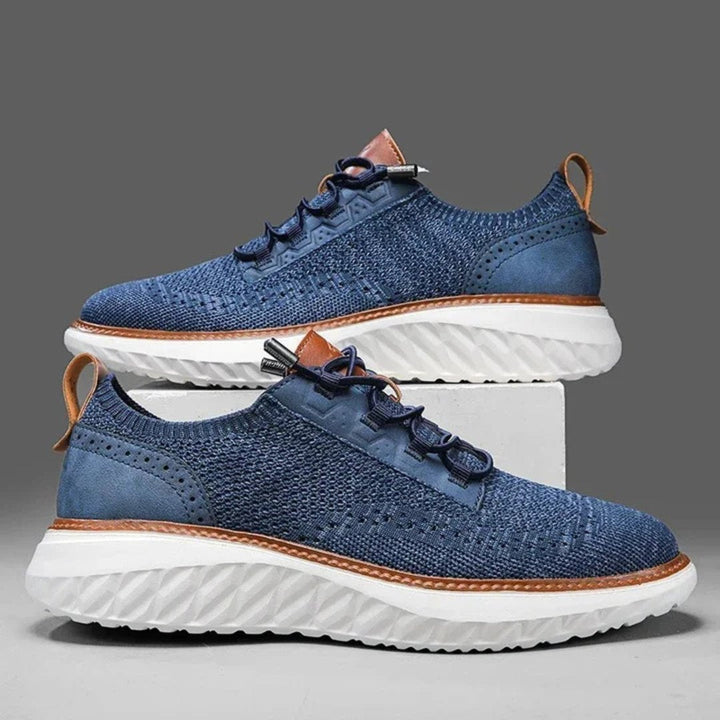 Vevde skinnsneakers med brogue-detaljer og kontrastsåle