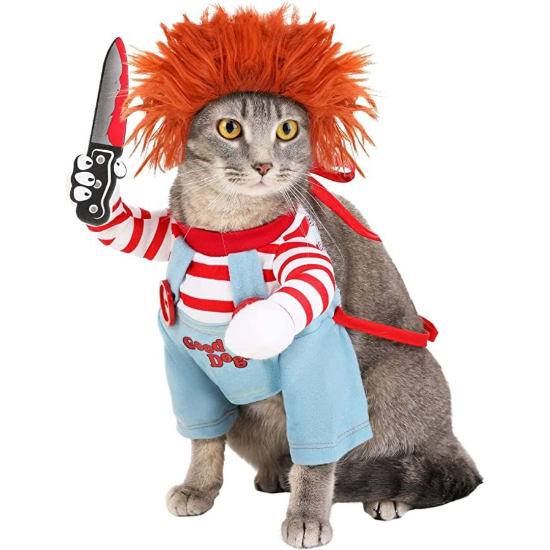 Chucky Kjæledyr Halloween Kostyme – Forsterk Kjæledyrets Lekne Personlighet Skanto