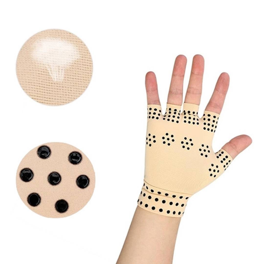 ThermaFlex Fingerless Artritts Hansker | Magnetiske Kompresjons Hansker for Artritts Smerter Lindring - Forbedret Sirkulasjon - Redusert Hevelse Skanto
