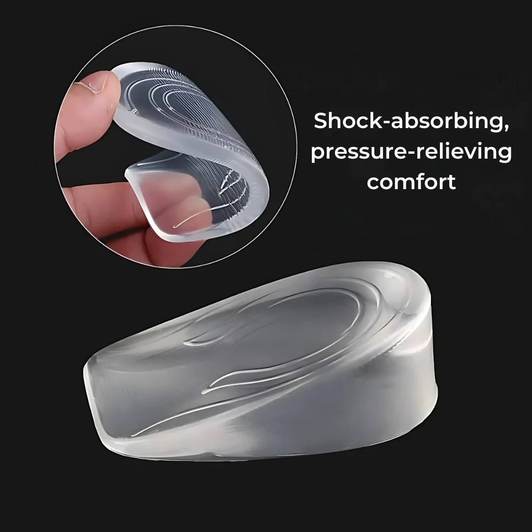 LiftComfort Silikon Gel Hæløkningsinnlegg | Høydeøkning - Smertelindring for Plantar Fasciitis - Støtdemping - Bedre Holdning Skanto