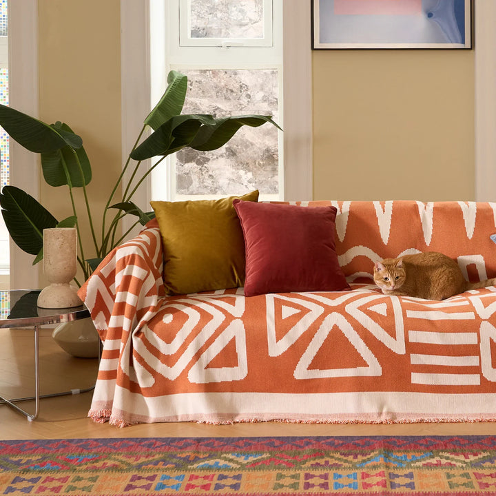 Geometrisk Boho Stil Sofa Trekk - Moderne, Stilig & Holdbar Sofa Beskyttelse | Skanto