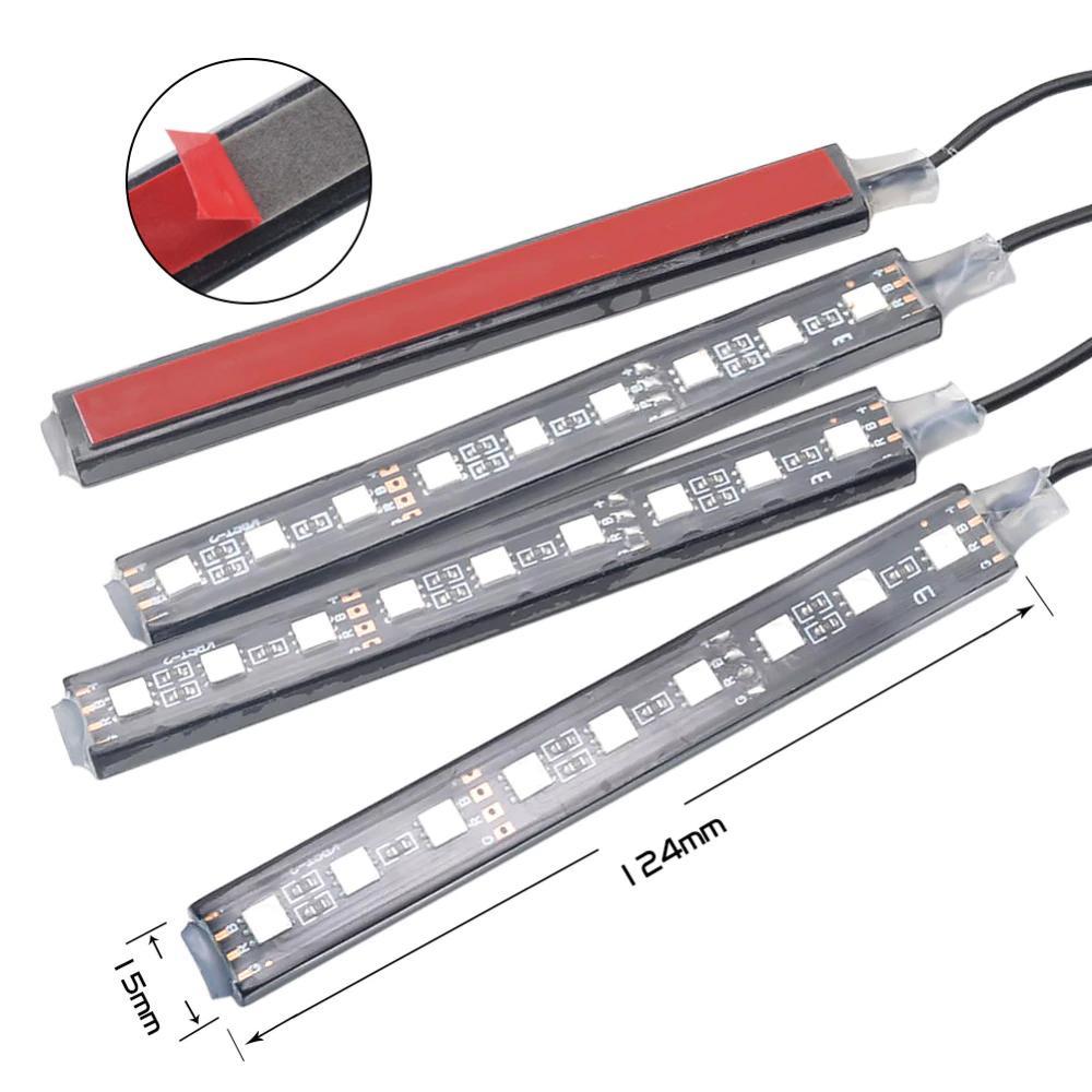 Skanto | Car RGB LED Strip Light Trådløs Fjernkontroll og Talekontroll