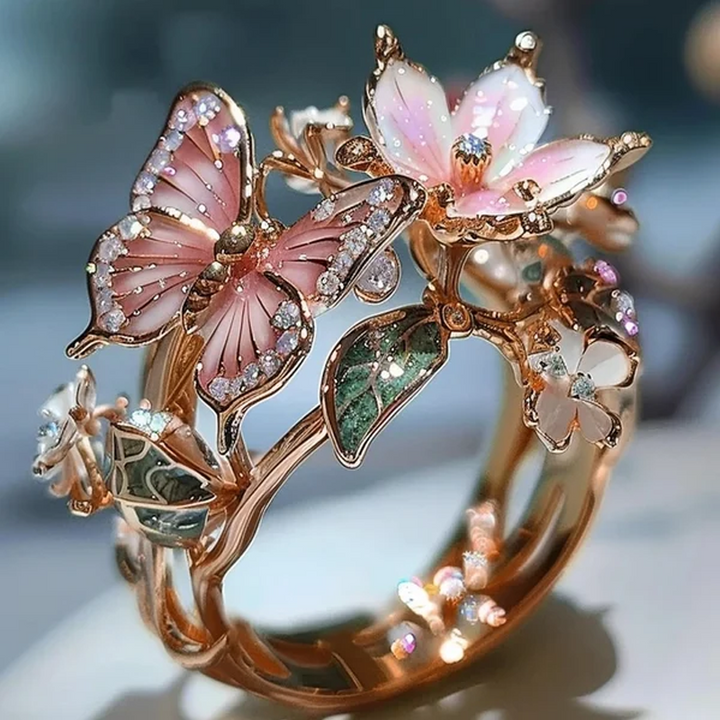 Butterfly flower ring | Skanto