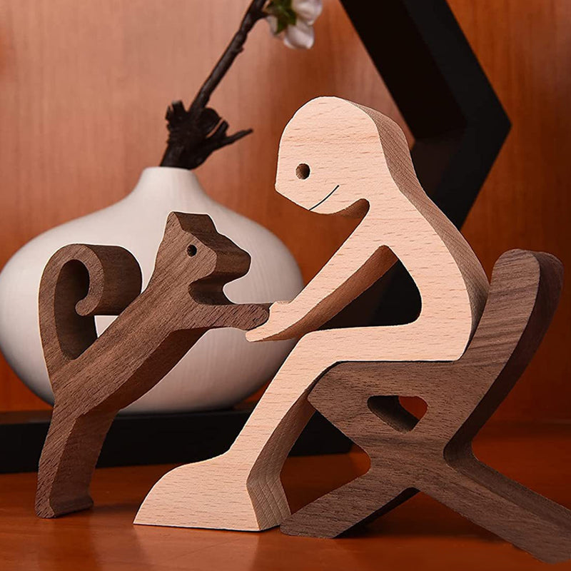 Gave til kjæledyrelskere - Tre skulpturborddekorasjoner - Kjærligheten mellom deg og din pelsvenn | Skanto
