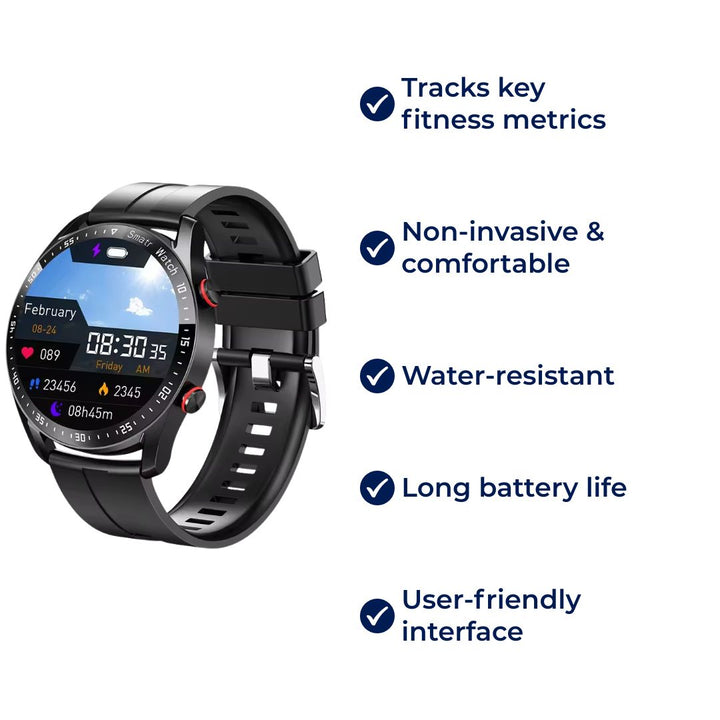 FitTrack | Ikke-invasiv trenings-smartklokke - Sporer fysisk aktivitet - Hjertefrekvens - Søvn - Trening - GPS-varsler - Vanntett Skanto