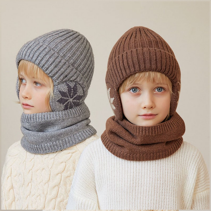 Skanto | Barne Vinter Fleece Skjerf Dress Strikket Lue