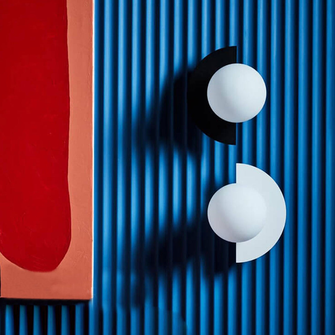 Skanto | Glass Globe Wall Light with Colourful Base