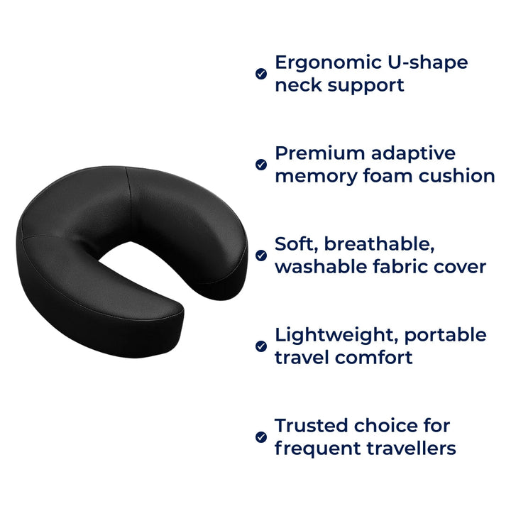Nakkesmerter Lindring – Ergonomisk U-formet Støtte – Lett Komfort for Flyreiser & Lange Reiser Skanto