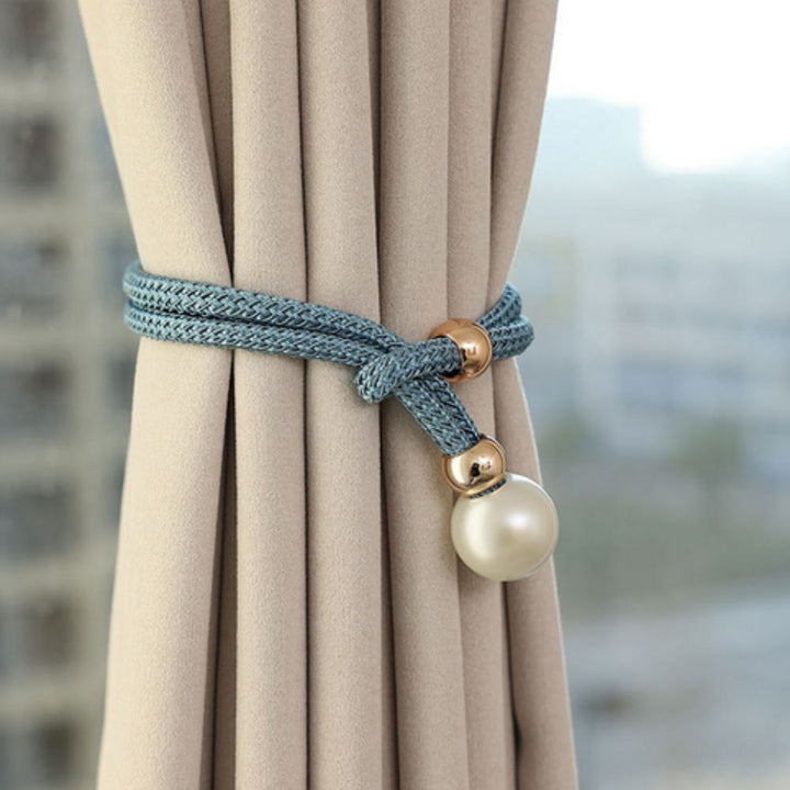 Skanto | Lyst Perle Gardin Snor Tilbake | 2 Pcs Sett
