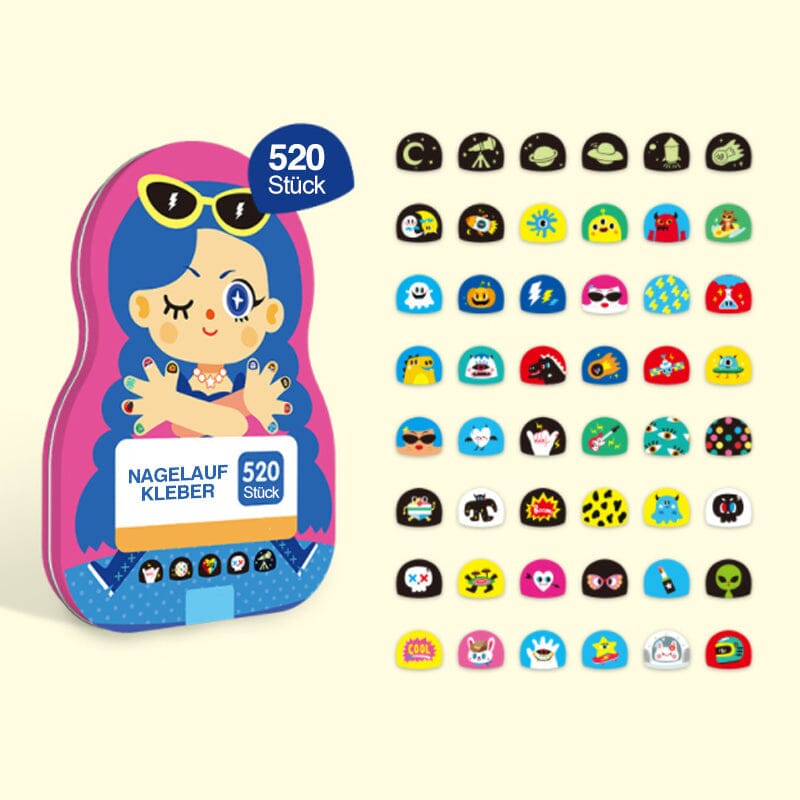 Skanto | Neglesticker Sett for Barn (520 Biter)