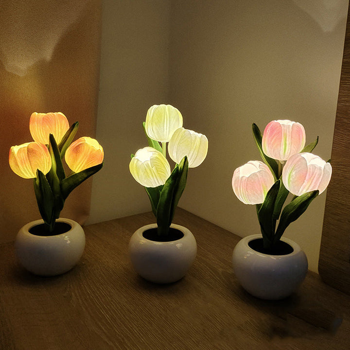 Skanto | LED Tulipan Nattbordlampe Blomster Bordlampe