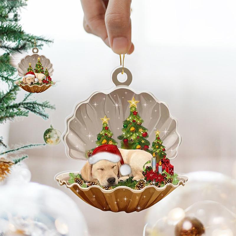 Skanto | Fransk Bulldog - Sovende Perle i Jule Dobbel Ornament