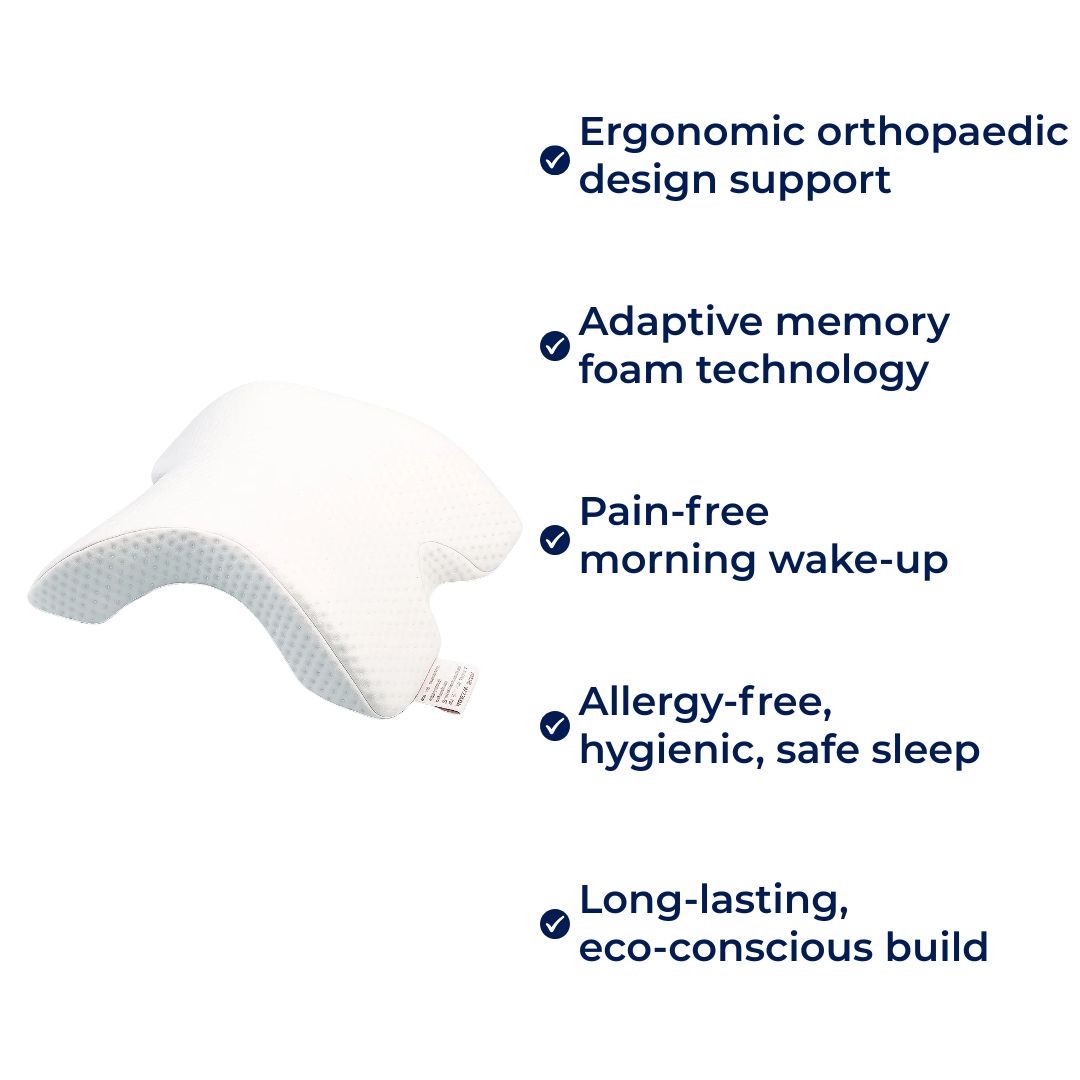Spine Relief & Posture Alignment – Contour Memory Foam – Pain-Free Deep Sleep Support Skanto
