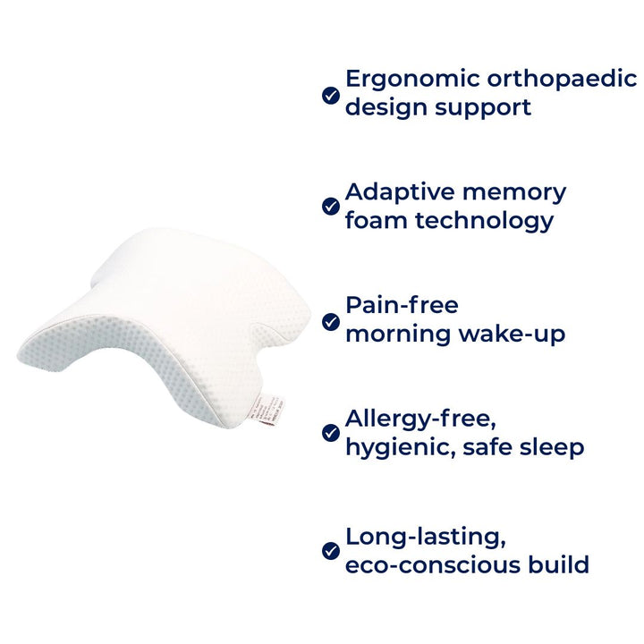 Spine Relief & Posture Alignment – Contour Memory Foam – Pain-Free Deep Sleep Support Skanto