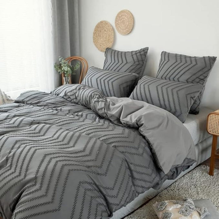 Skanto | Chevron Plysj Dynecover | 3pcs Sett