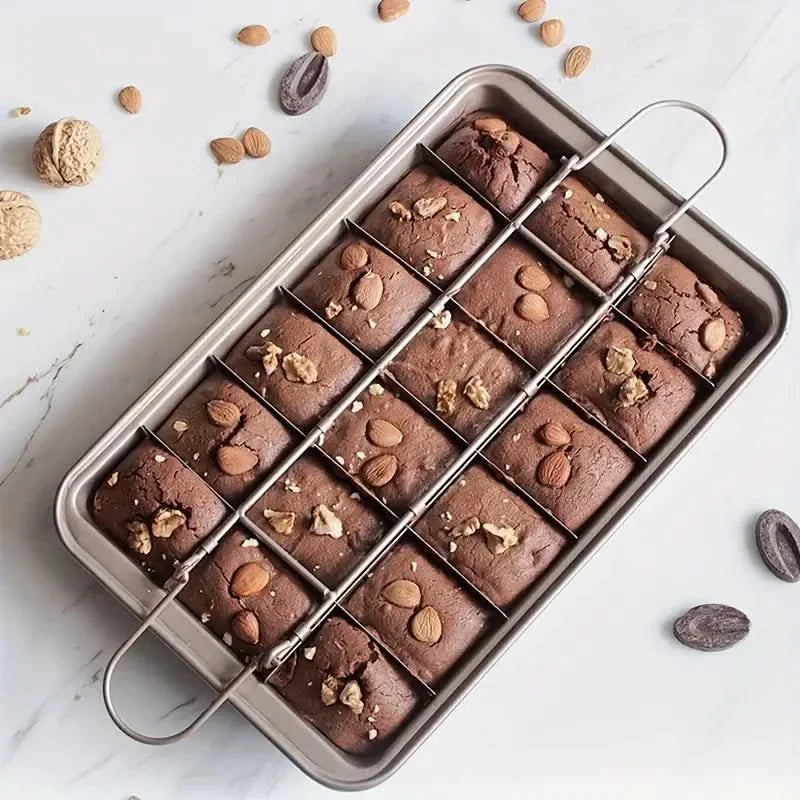 Skanto | Non-Stick Brownie Pan med 18 Skiller Aluminium Bakeware