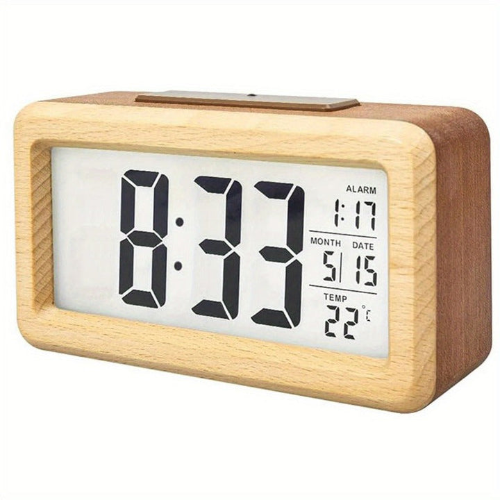 Elegant tre alarmklok med kalender og temperaturdisplay | Skanto