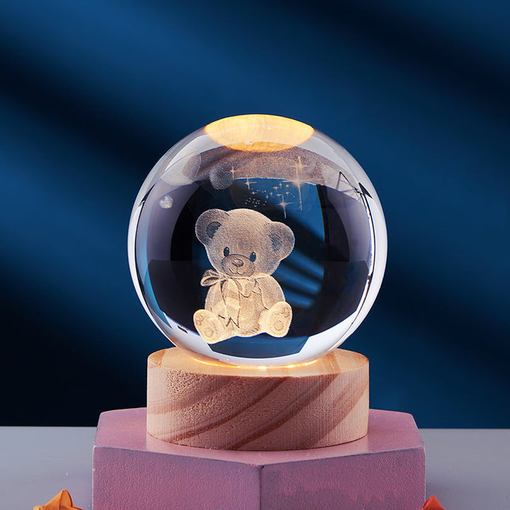 CrystalLight – 3D-krystall-nattlampe med LED-belysning | Stemningsbelysning for soverom eller stue