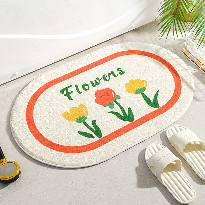 Skanto | Myk Blomstret Non-Slip Absorberende Gulvmatte til Hjemmet