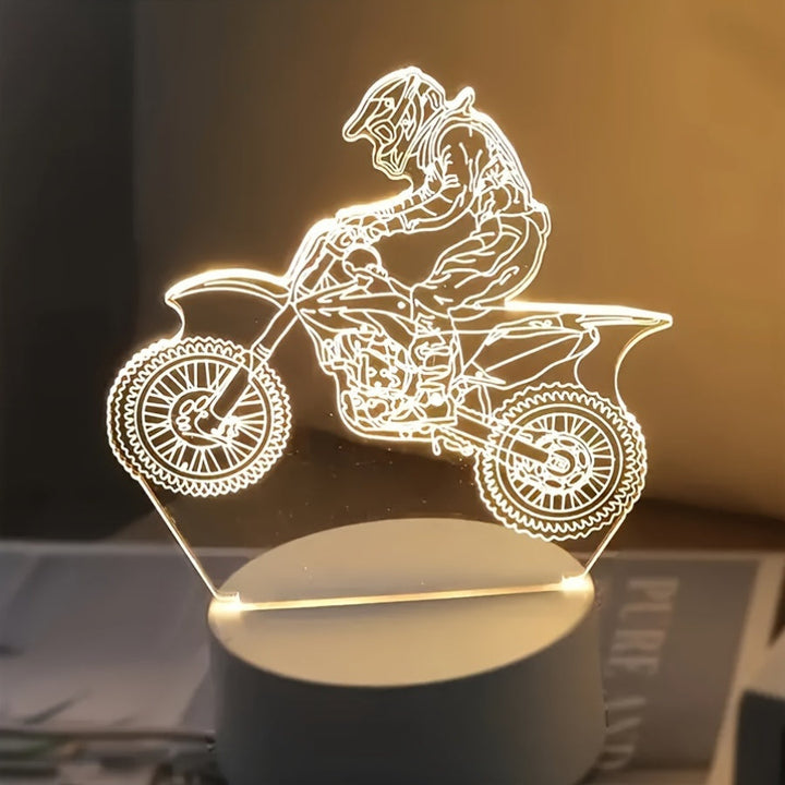 MotoLamp - 3D LED Nattlampe Motocross Tema Skanto