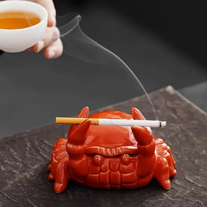 CrabbySmoke – Unik krabbeformet askebeger med lokk Skanto
