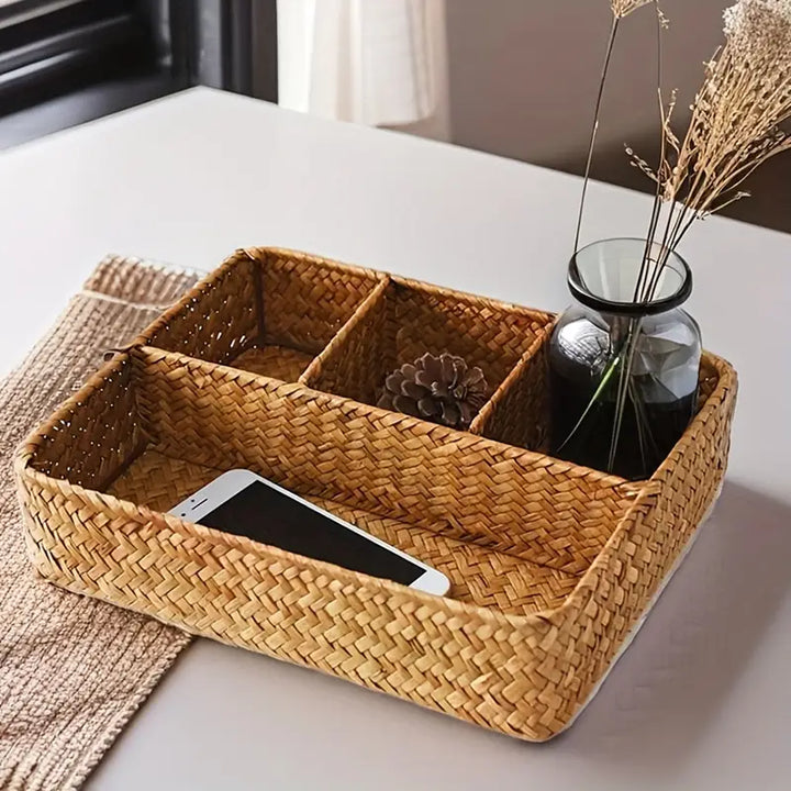 Emly Rattan Organizer Basket | Skanto