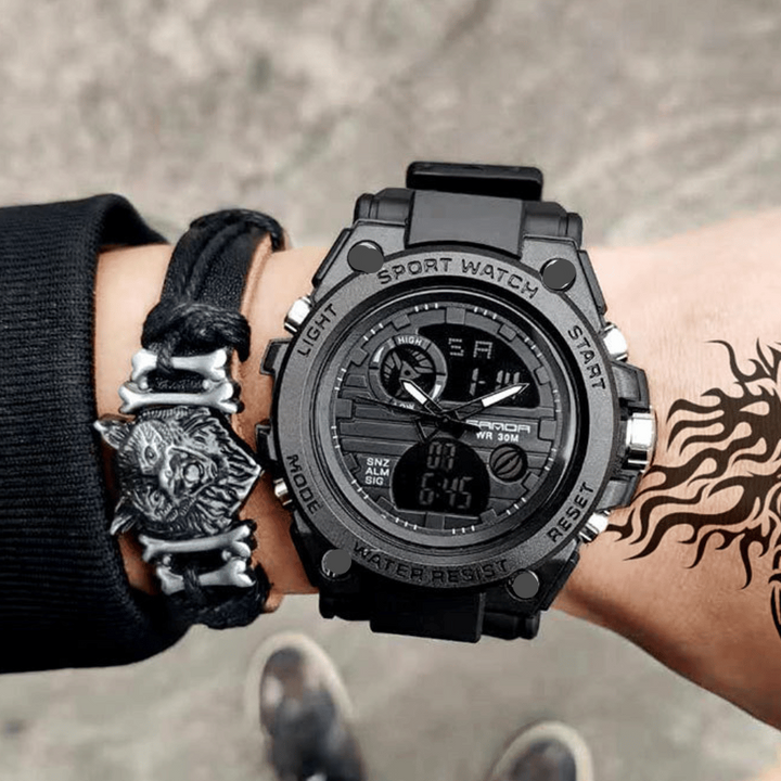 Skanto | Sporty Dual-Display Mode Multifunctional Waterproof Luminous Men's Wristwatch