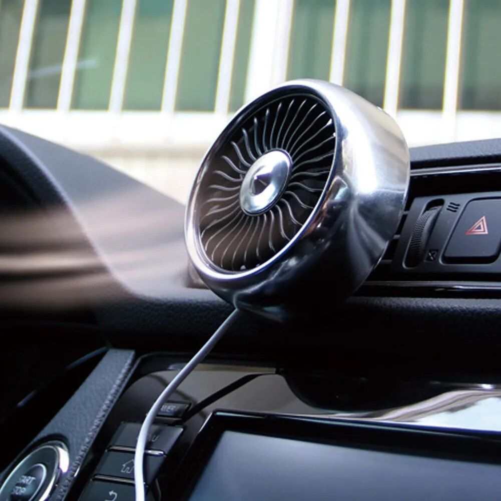 USB Bil Ventilator med 3 Hastigheter & Fargerik LED Lys | Skanto
