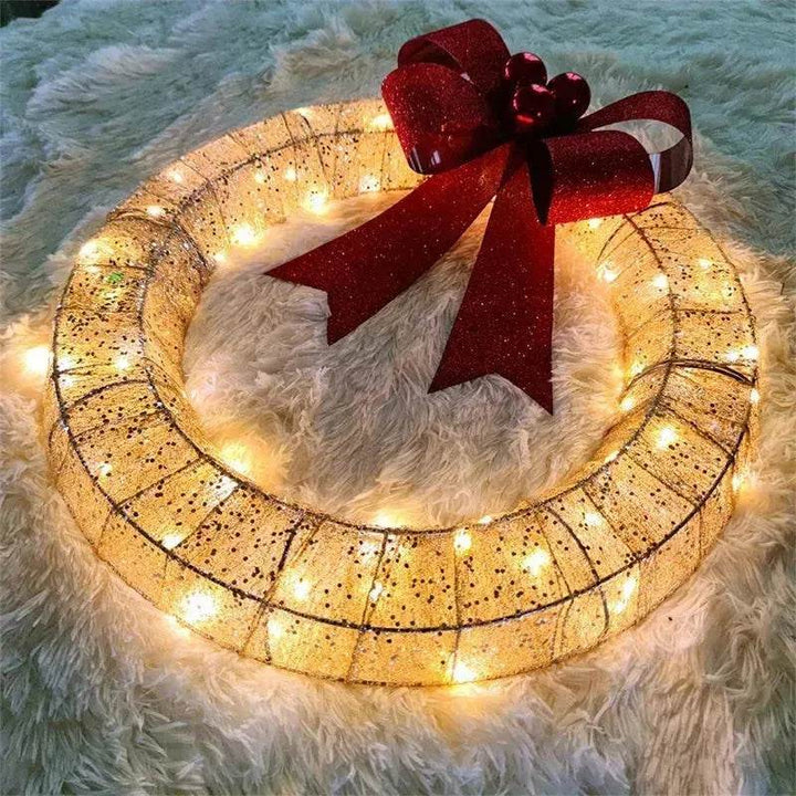 Skanto | Front Door Wreath Bowknot Luminescent LED Lys Julegirlander