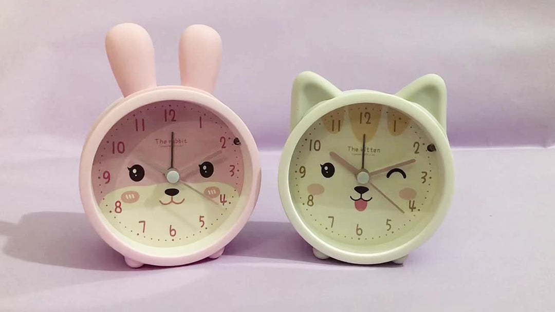 Kinderwecker mit Nachtlicht – Leise, Hasenmotiv & Kompaktes Design