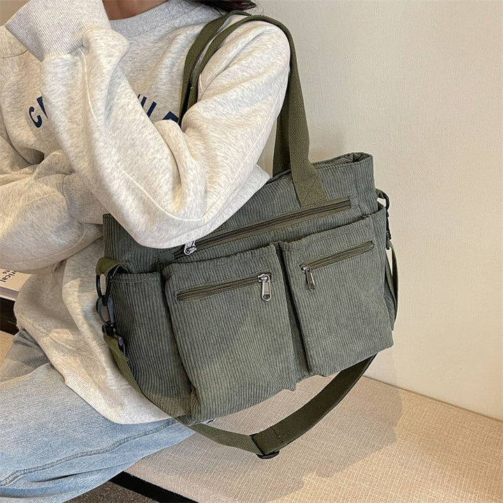 Skanto | Ensfarget Cordfløyels Tote Bag