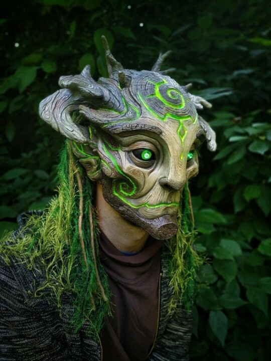 Skanto | Grønn Mann Skog Ånd Maske Kostyme Tilbehør Masker