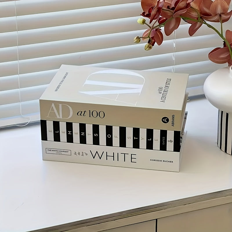 ChicDecor - Sett med 3 elegante bøker for interiørstil Skanto