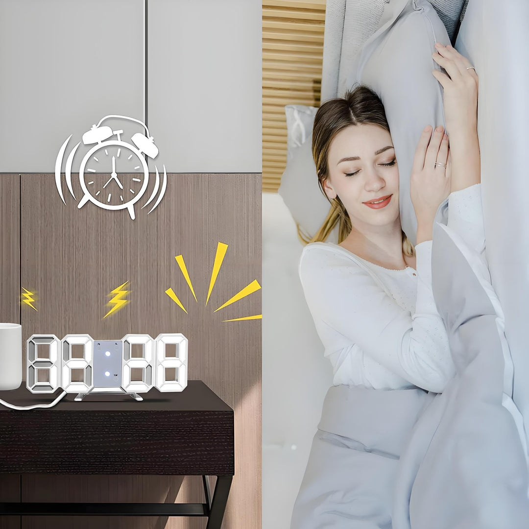 TimeSphere LED 3D Digital Klok med Kalender og Temp Display | Skanto