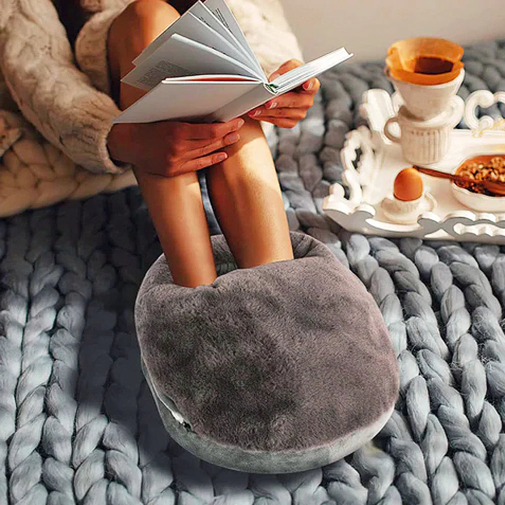 Skanto | WarmNest XL Elektrisk Fotvarmer – Plysj Komfort & Justerbar Varme