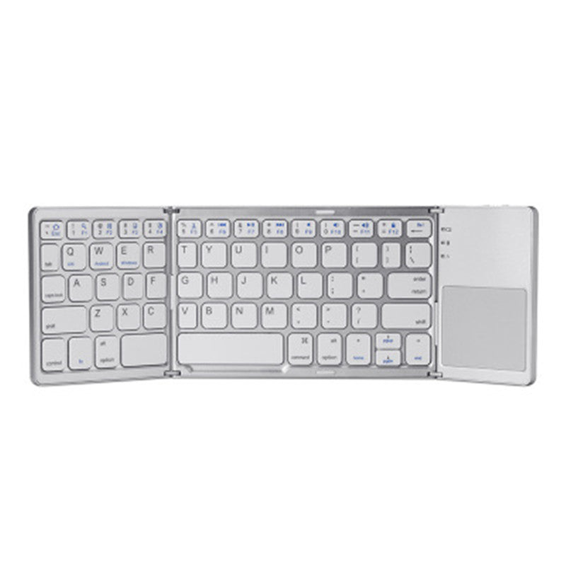 Skanto | Lommevennlig tri-foldet oppladbar Bluetooth3.0-tastatur med sensitiv berøringsplate, for nettbrett, smarttelefoner, bærbare datamaskiner, PC og mer