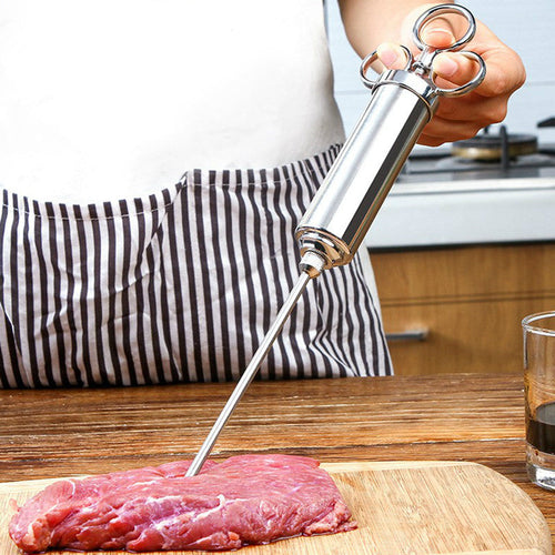 Skanto | Rustfritt Stål Kjøtt Marinade Injektor, med 3 Nålene, for Kjøtt, Kalkun, Brisket