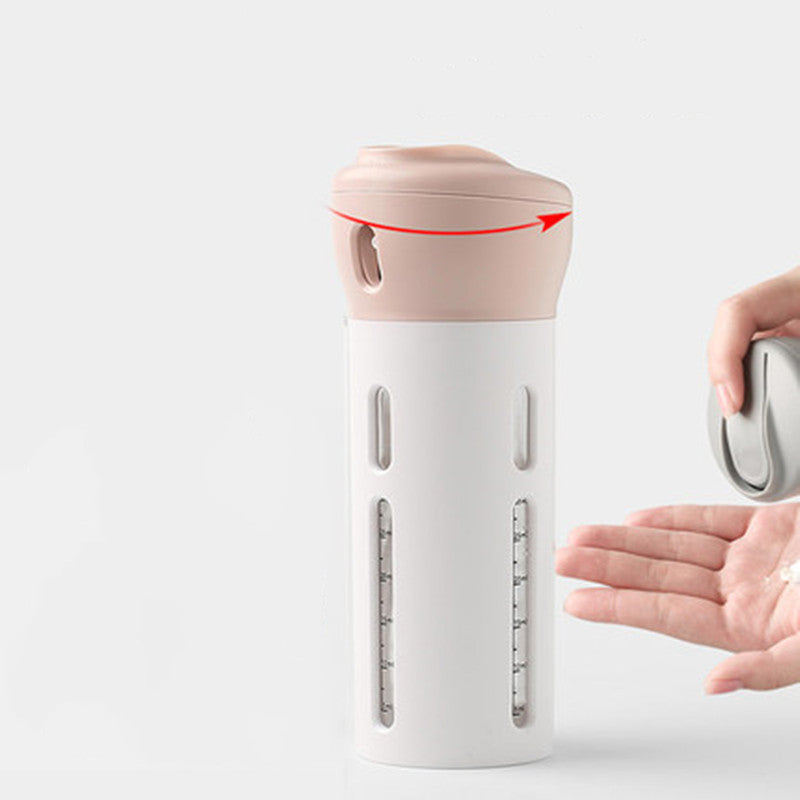 Skanto | Bærbar & Etterfyllbar 4-i-1 Lotion Sub-Flaske Dispenser, for Desinfeksjon, Lotion, Sjampo, Duschgel og Mer