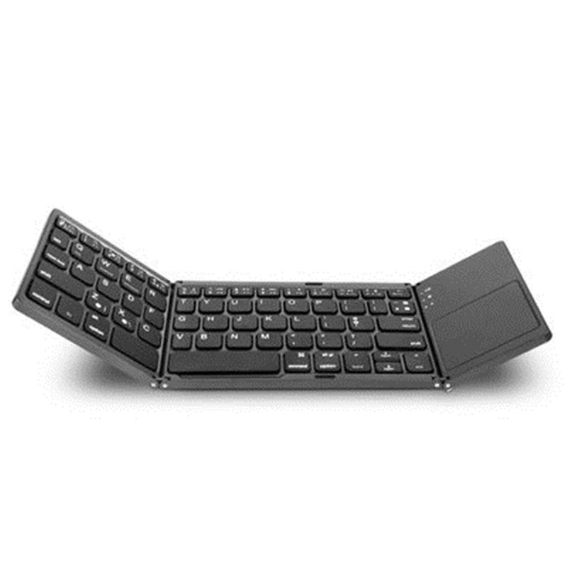 Skanto | Lommevennlig tri-foldet oppladbar Bluetooth3.0-tastatur med sensitiv berøringsplate, for nettbrett, smarttelefoner, bærbare datamaskiner, PC og mer