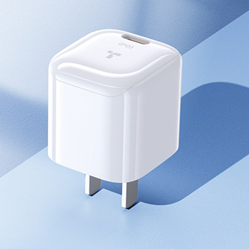 Skanto | Bærbar USB-C PD Vegglader, med hurtigladerchip, for telefon, nettbrett, ørepropper og mer