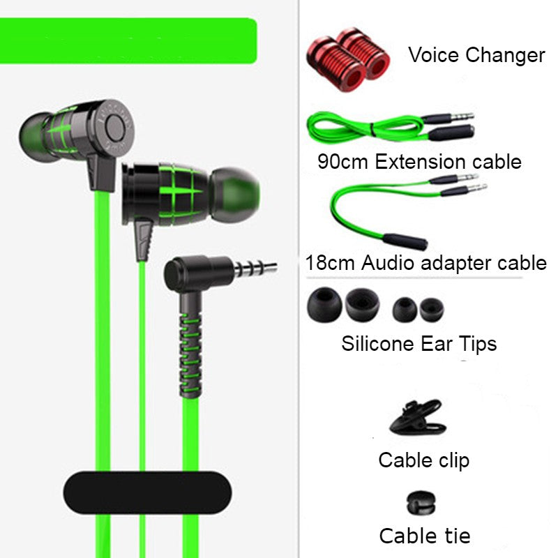 Skanto | In-Ear Kablede Ørepropper med Mikrofon, Utvidet 3,5mm Y-Deler, 2 Stemmeendrere og Forlengerkabel for PC, Laptoper, Spill og Nettmøter