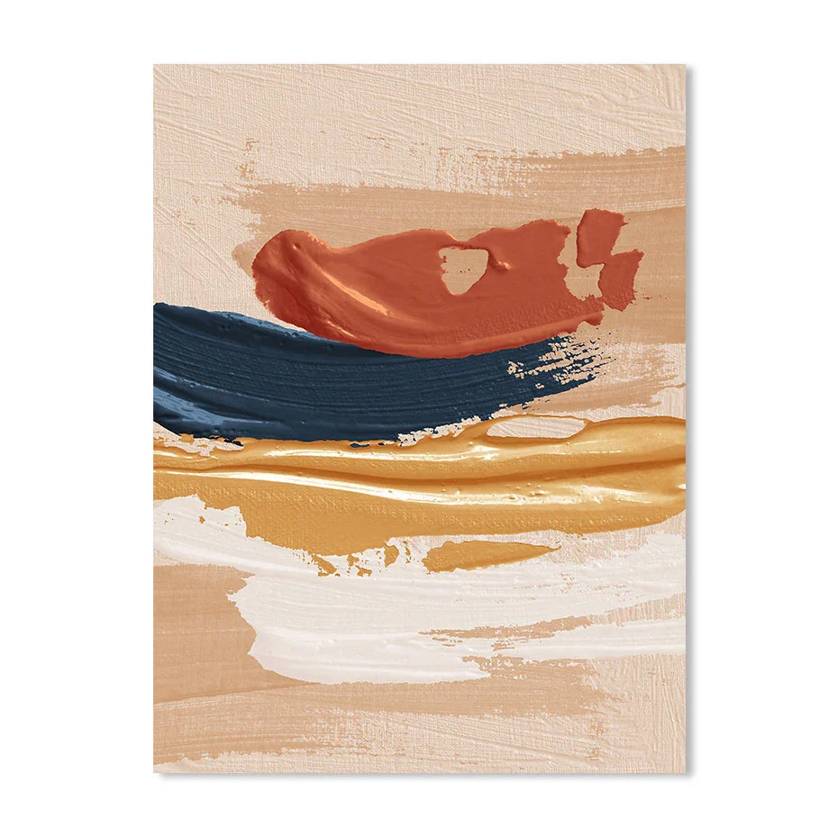 Modern Abstract Bold Brushstroke Color Fusion Wall Art Fine Art Canvas Print Colorful Pictures for Living Room | Skanto