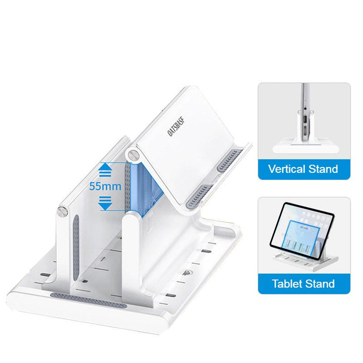 Skanto | Vertikal Laptop Stativ, med Ekstra Telefon/Tablet Holder, for Hjem & Kontor