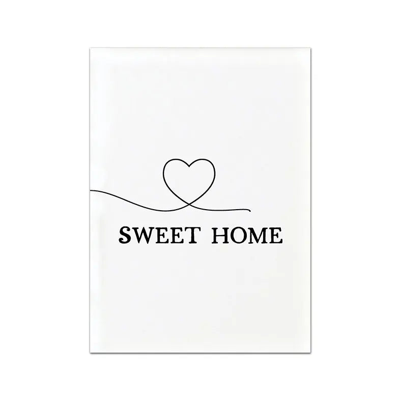 Home Sweet Home Black White Quotes Posters Wall Art Canvas Prints Minimalist Nordic Pictures For Simple Living Room Decor | Skanto